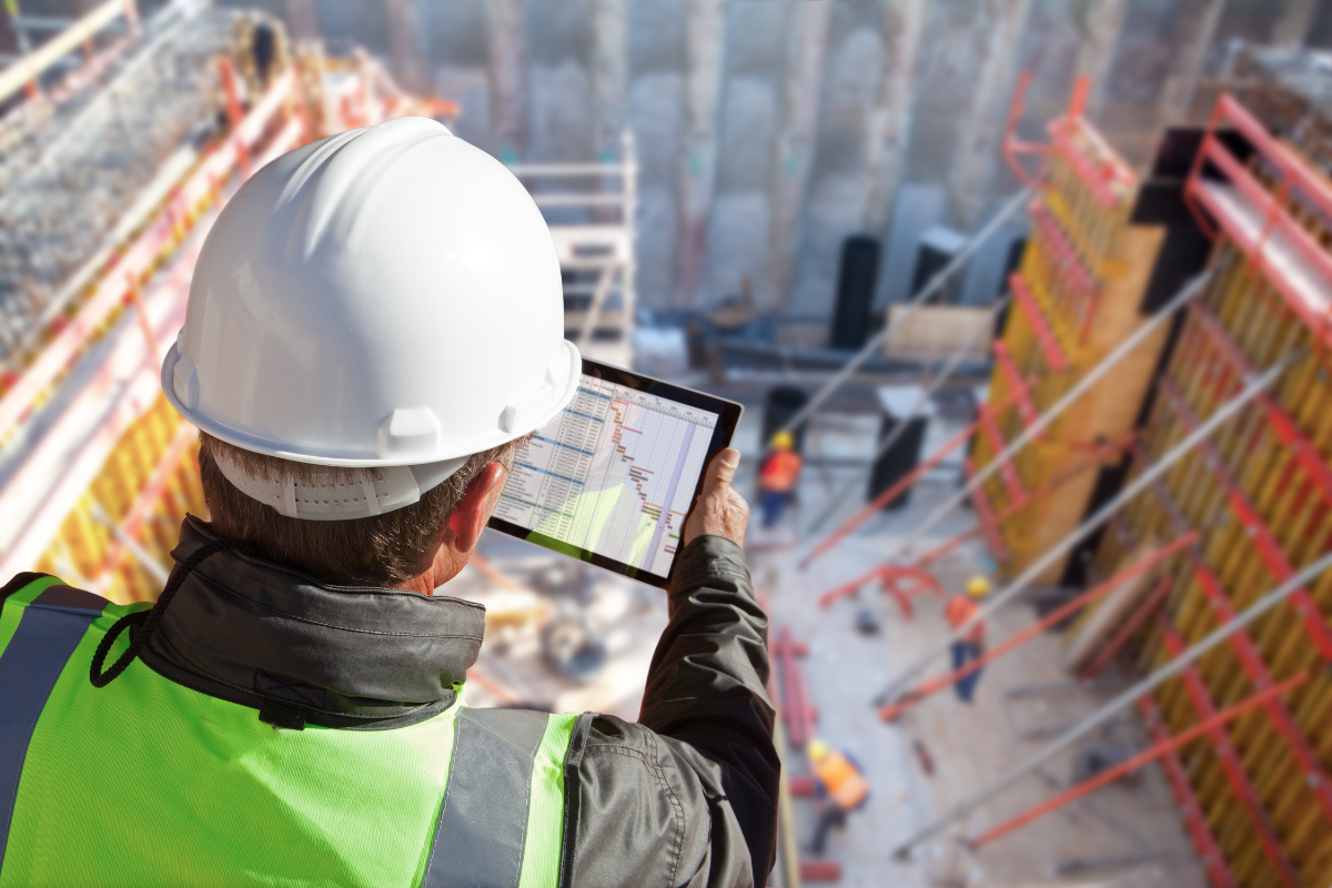 using software at construction site